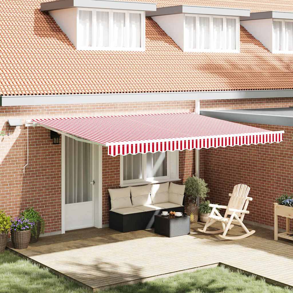 Izvelkams tents sarkans un balts 450 x 350 cm