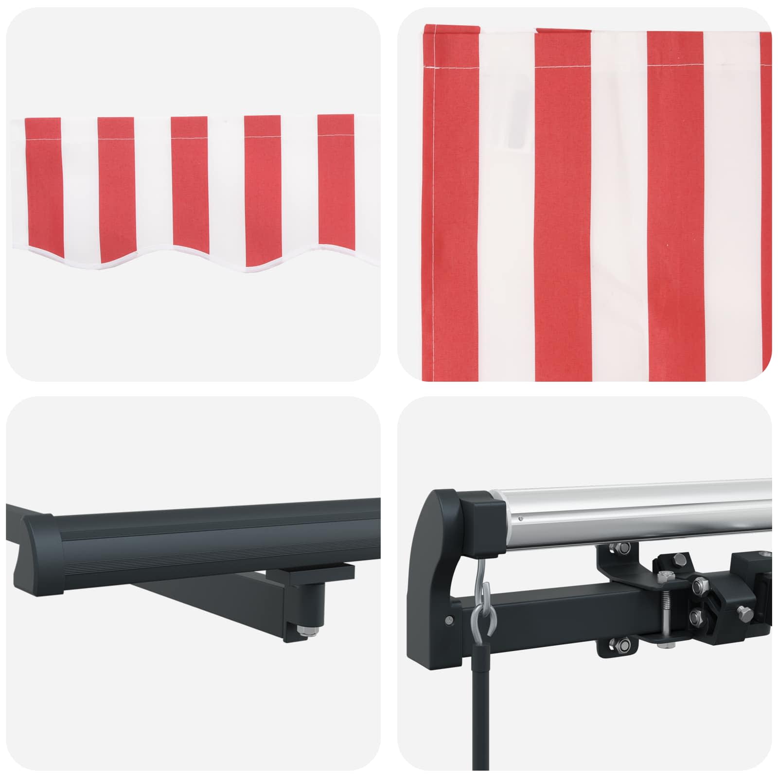 Retractable Awning Red and White 450 x 350 cm
