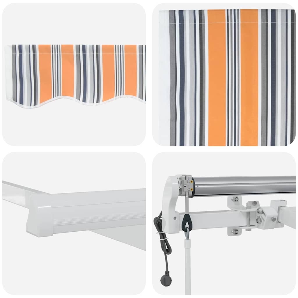 Electric Retractable Awning Multicolour 450 × 350 cm