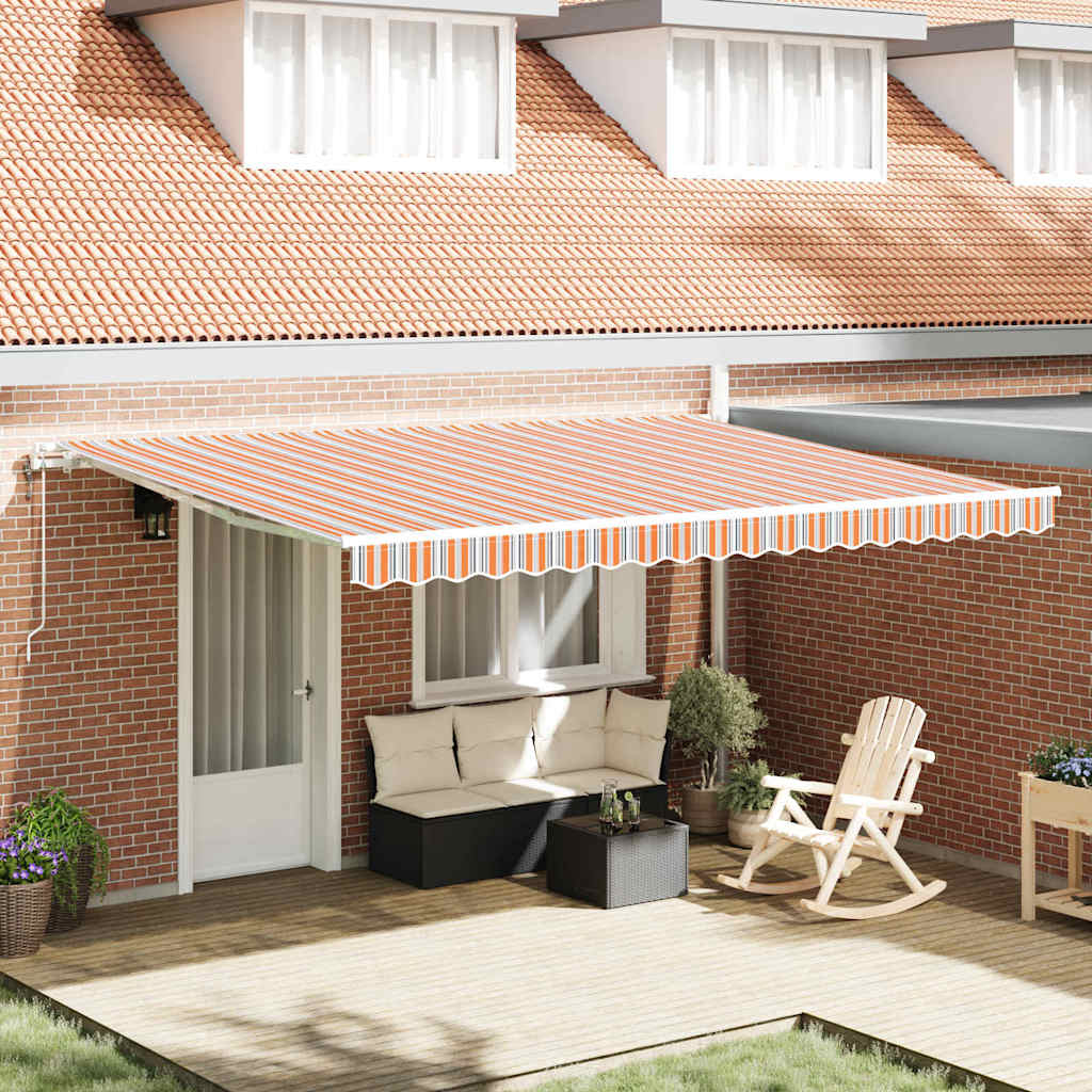 Electric Retractable Awning Multicolour 450 × 350 cm