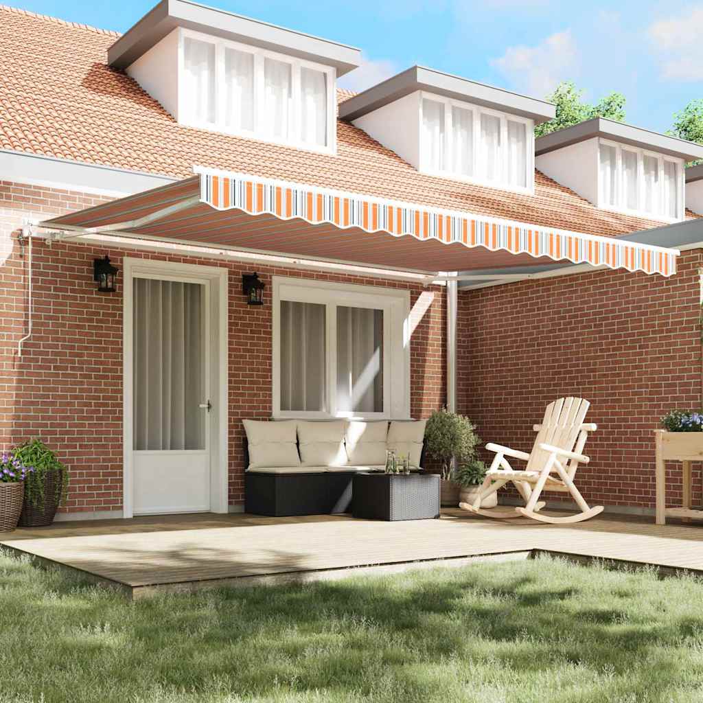 Electric Retractable Awning Multicolour 450 × 350 cm