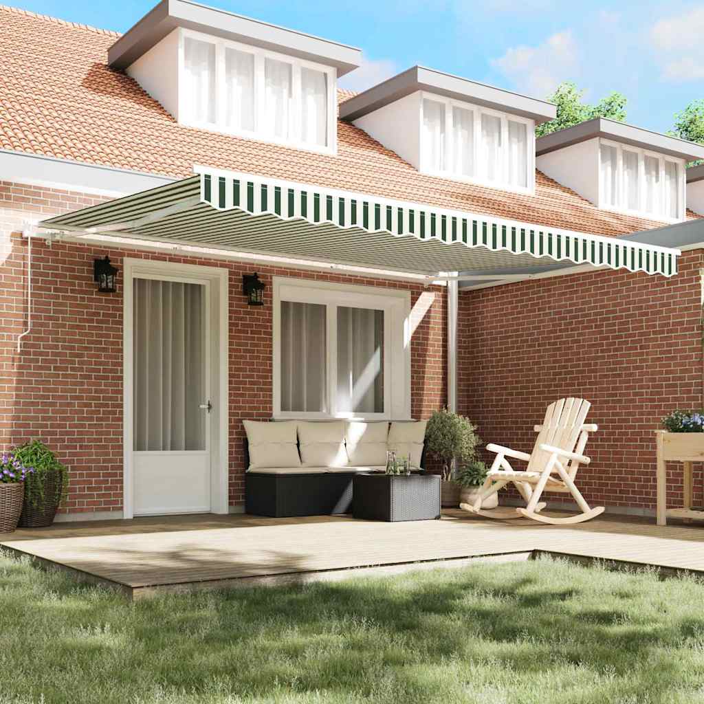 Gazebo Green and white 450 x 350 x 165 cm Polyester