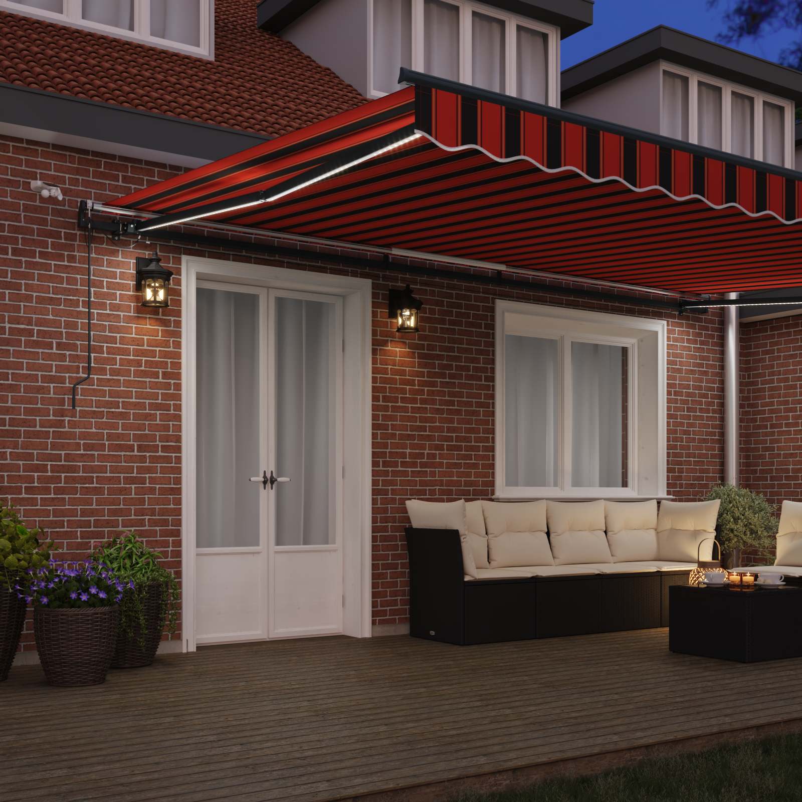 Umbrella Fabric with Orange and Brown 500 × 300 cm Polyester