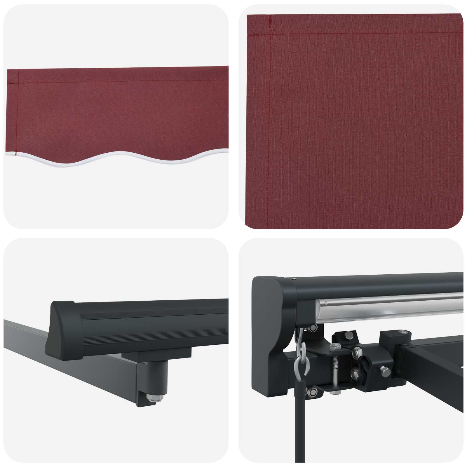 Awning frame Cherry 500 × 300 cm Polyester with PU coating