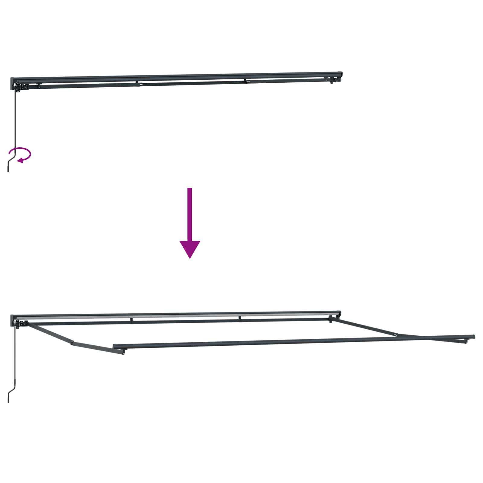 Awning frame Cherry 500 × 300 cm Polyester with PU coating