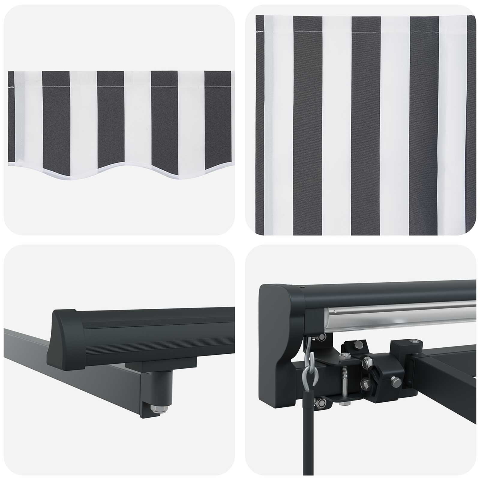 Ištraukiama markizė Antracito ir baltos 500 × 300 cm