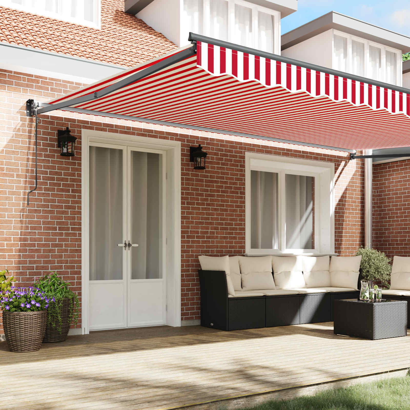 Red and White Gazebo 500 x 300 x 165 cm