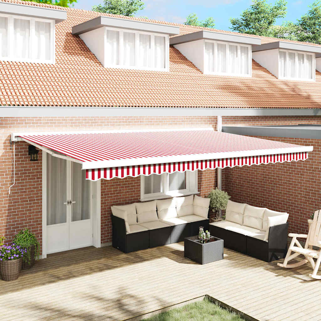 Gazebo Red and white 500 × 300 cm Polyester and aluminium