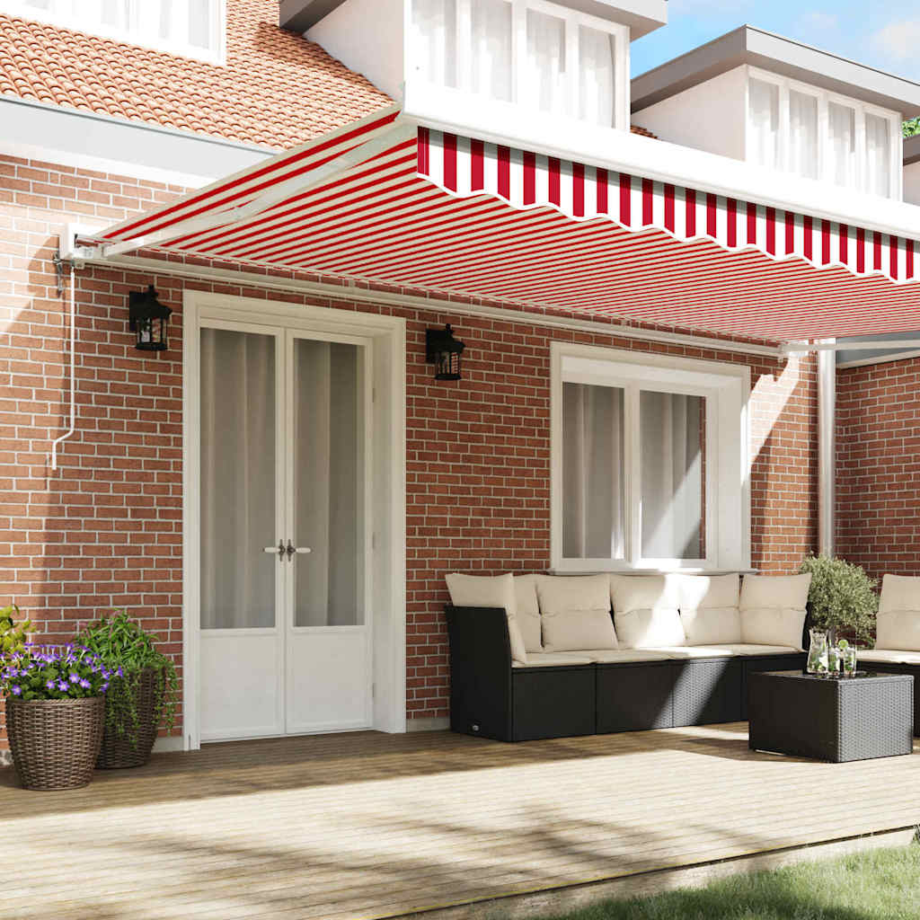 Gazebo Red and white 500 × 300 cm Polyester and aluminium