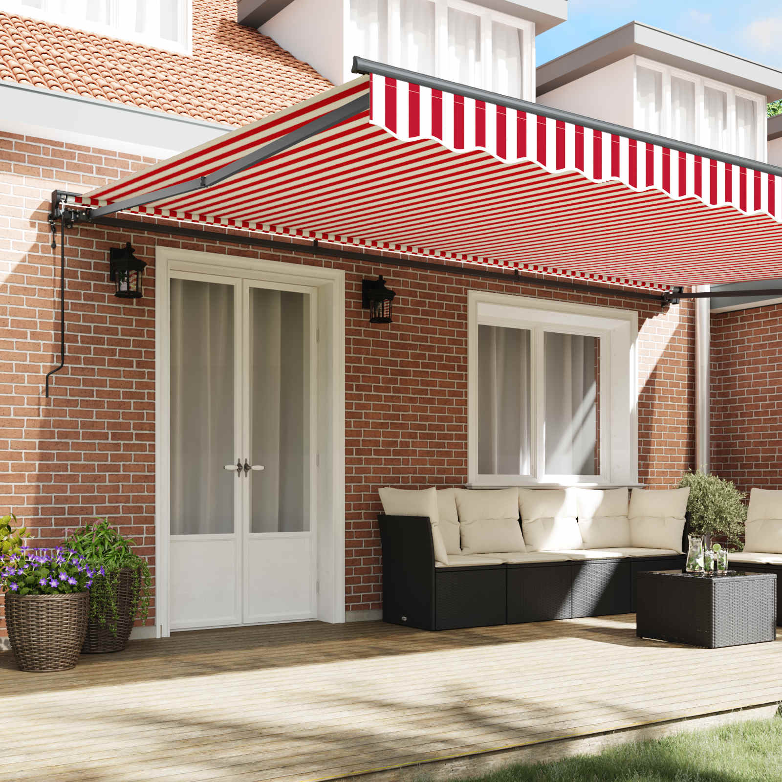 Awning frame Red and white 500 x 300 cm