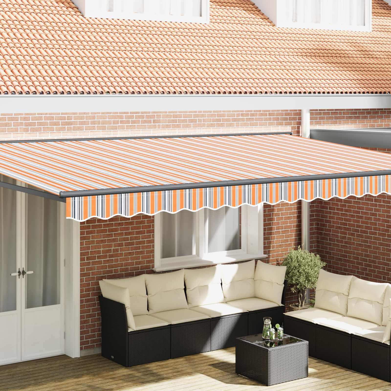 Markizės rėmas Mėlynas ir Oranžinis 500 × 300 cm