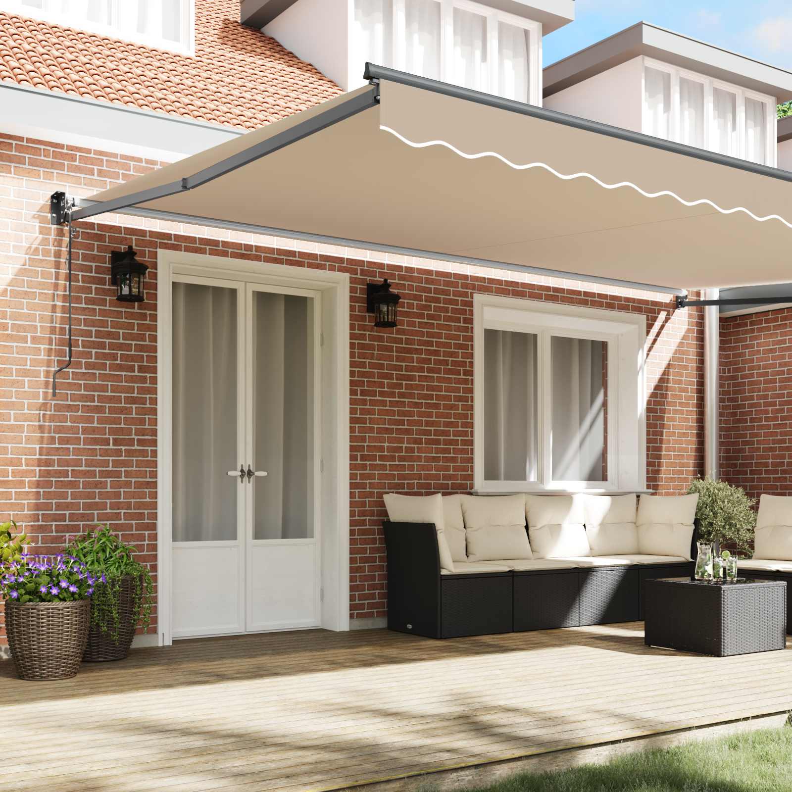 Gazebo Sand 500 x 300 x 165 cm Polyester and Metal