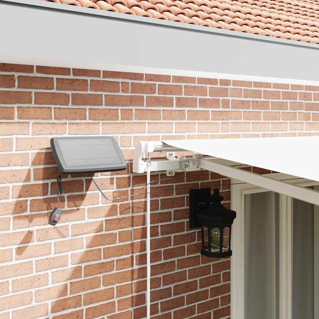 Retractable awning White 500 × 300 cm Fabric and steel