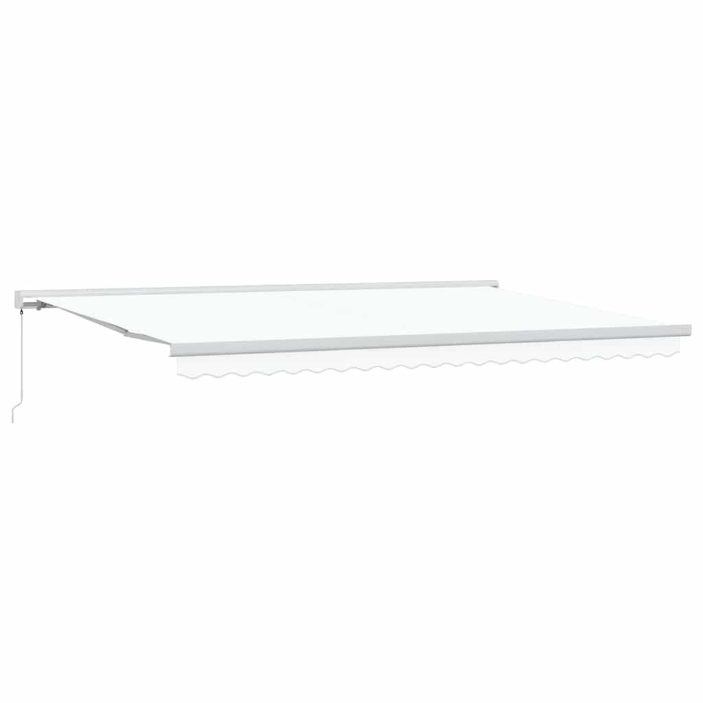 Retractable Awning White 500 × 300 cm Fabric and metal