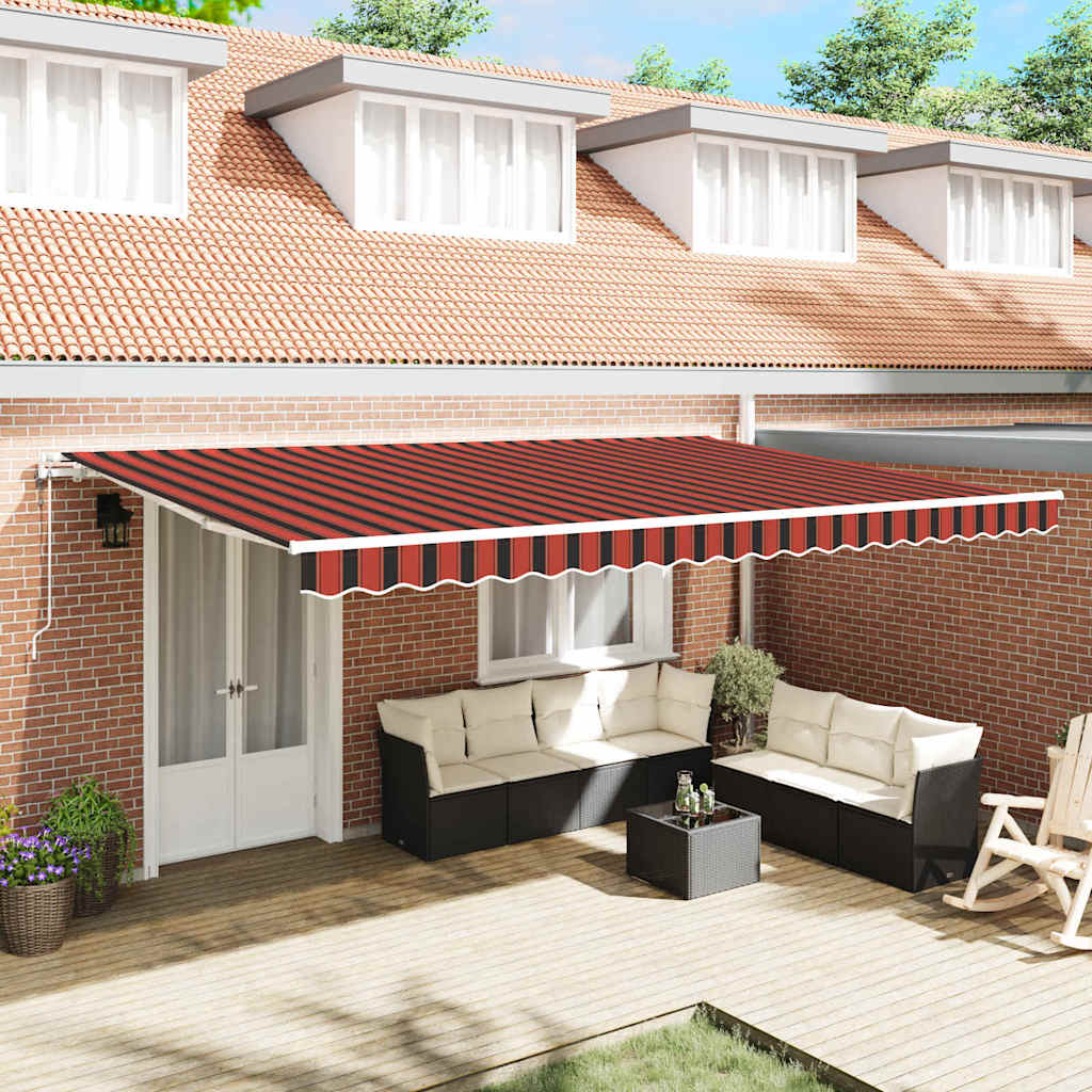 Electric Retractable Awning Orange and Brown 500 × 300 cm