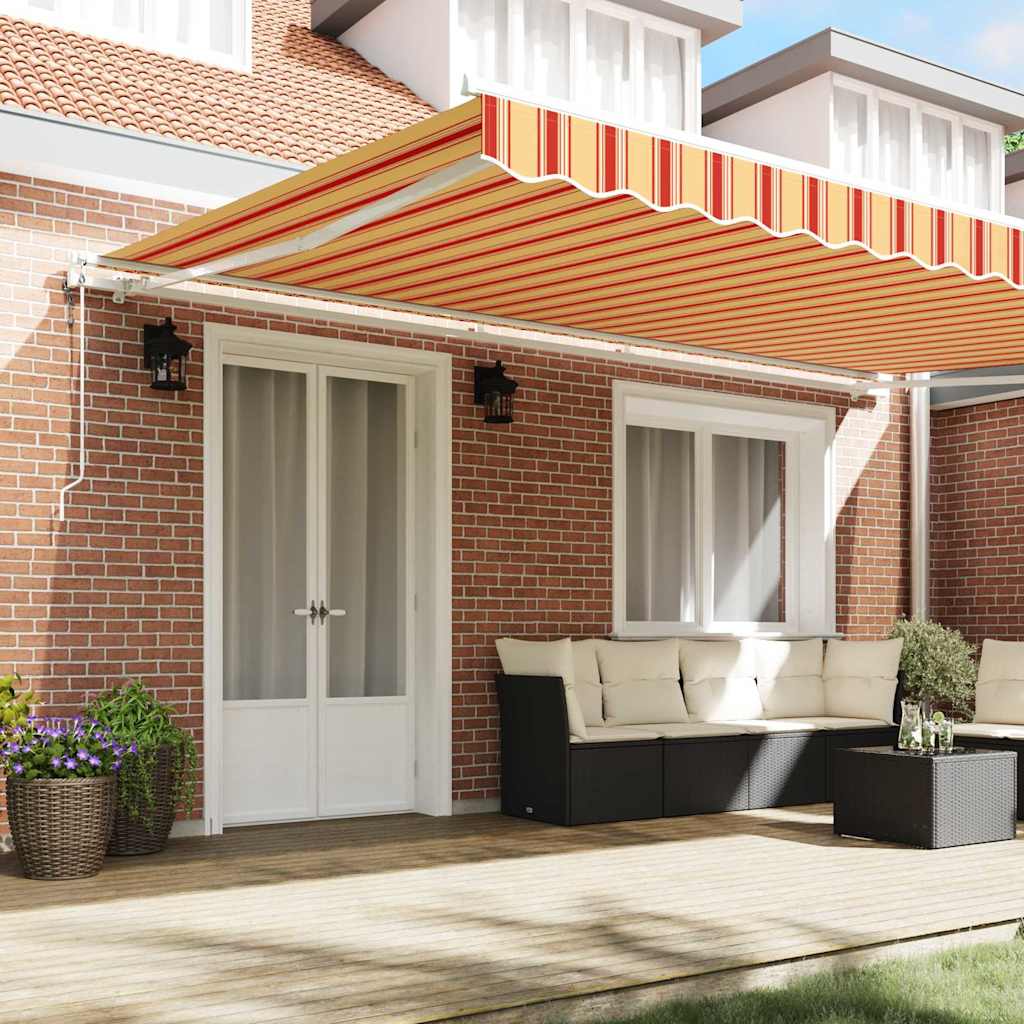 Ištraukiama markizė 500 × 350 cm geltonos ir oranžinės spalvos