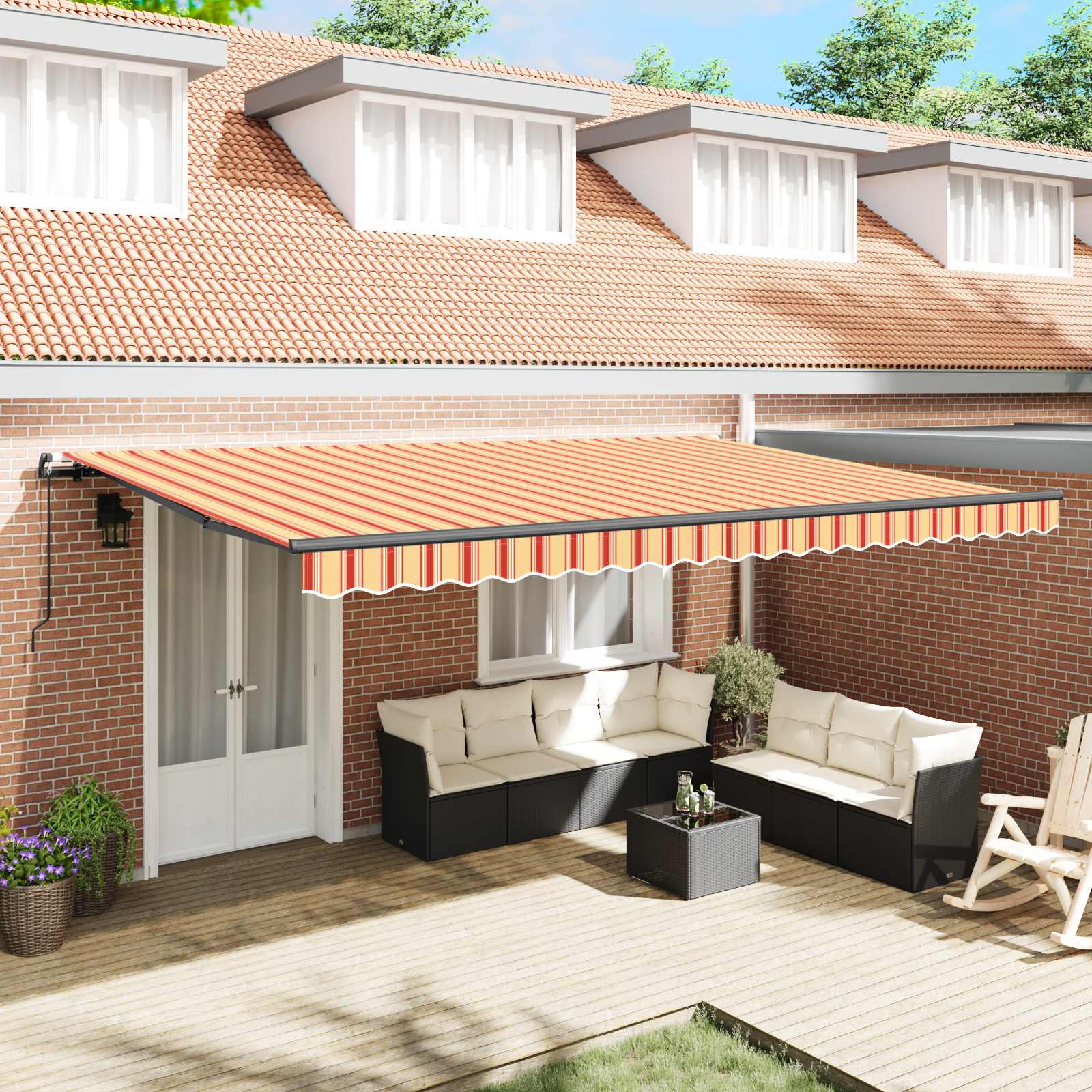 Ištraukiama markizė Geltona ir Oranžinė 500 × 350 cm