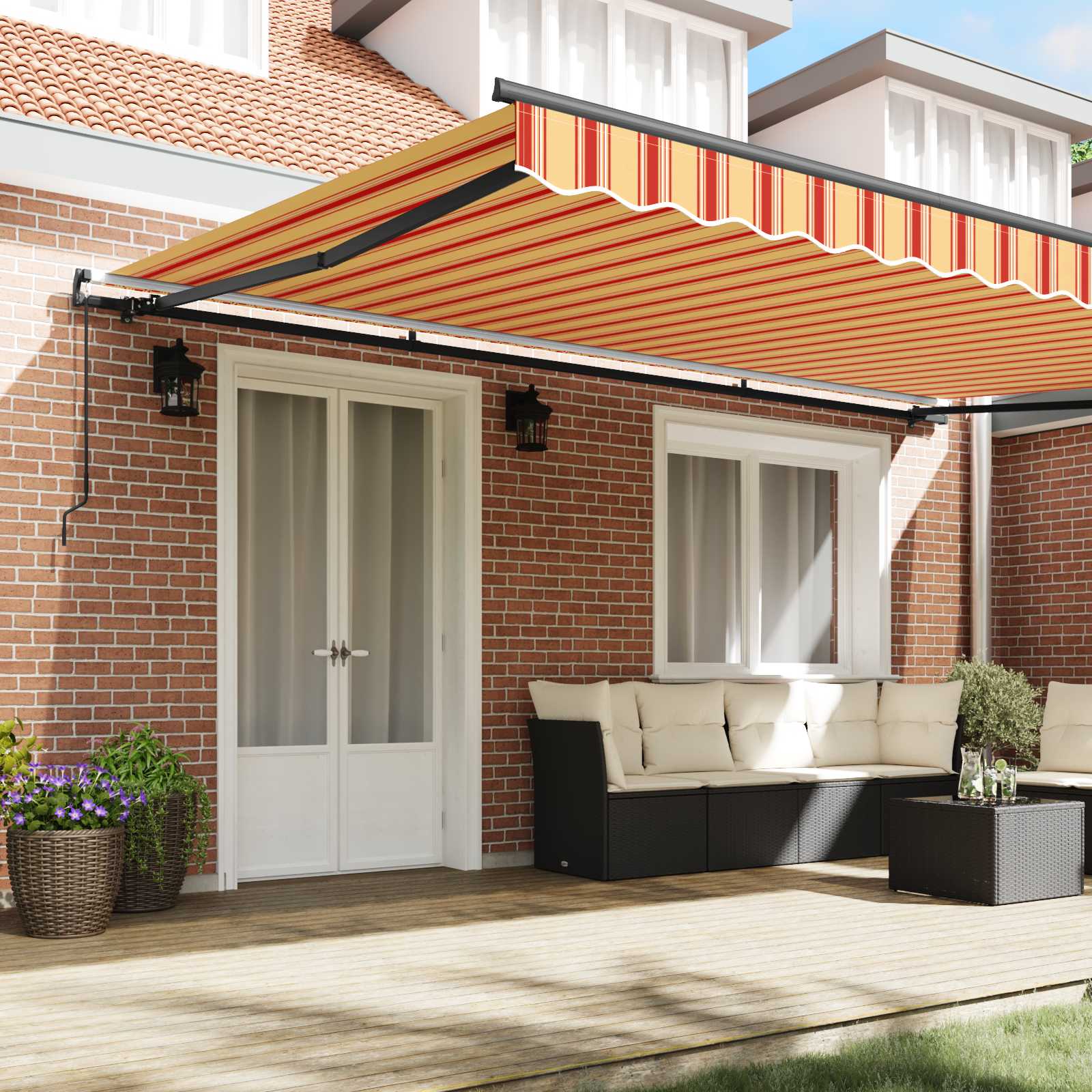 Ištraukiama markizė Geltona ir Oranžinė 500 × 350 cm