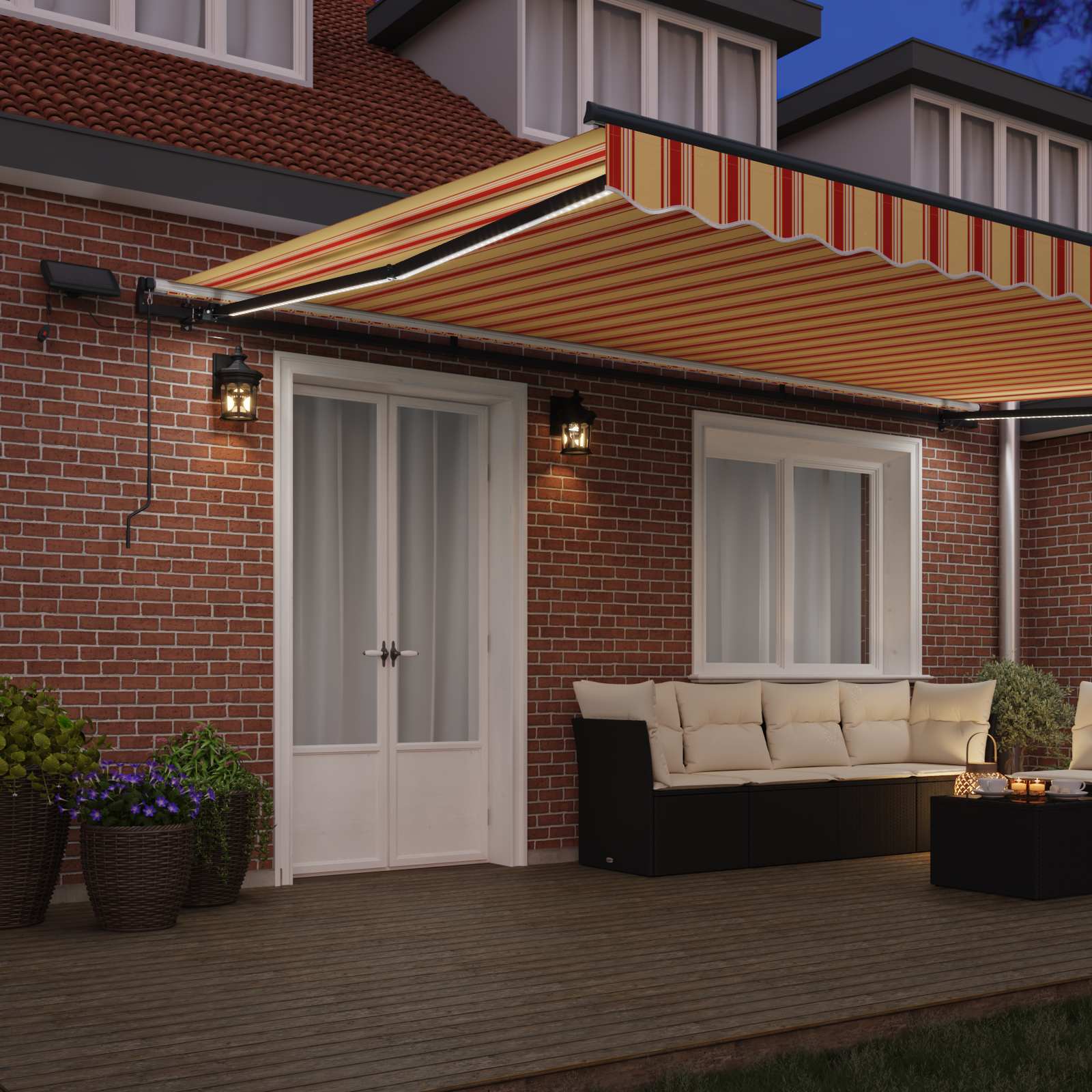 Ištraukiama markizė geltonos ir oranžinės spalvos 500 ×350 cm