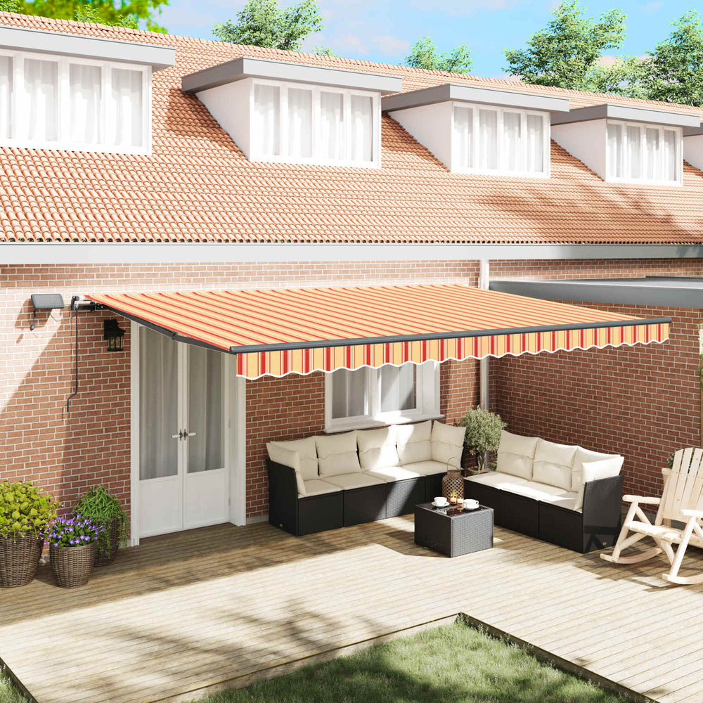 Ištraukiama markizė geltonos ir oranžinės spalvos 500 ×350 cm