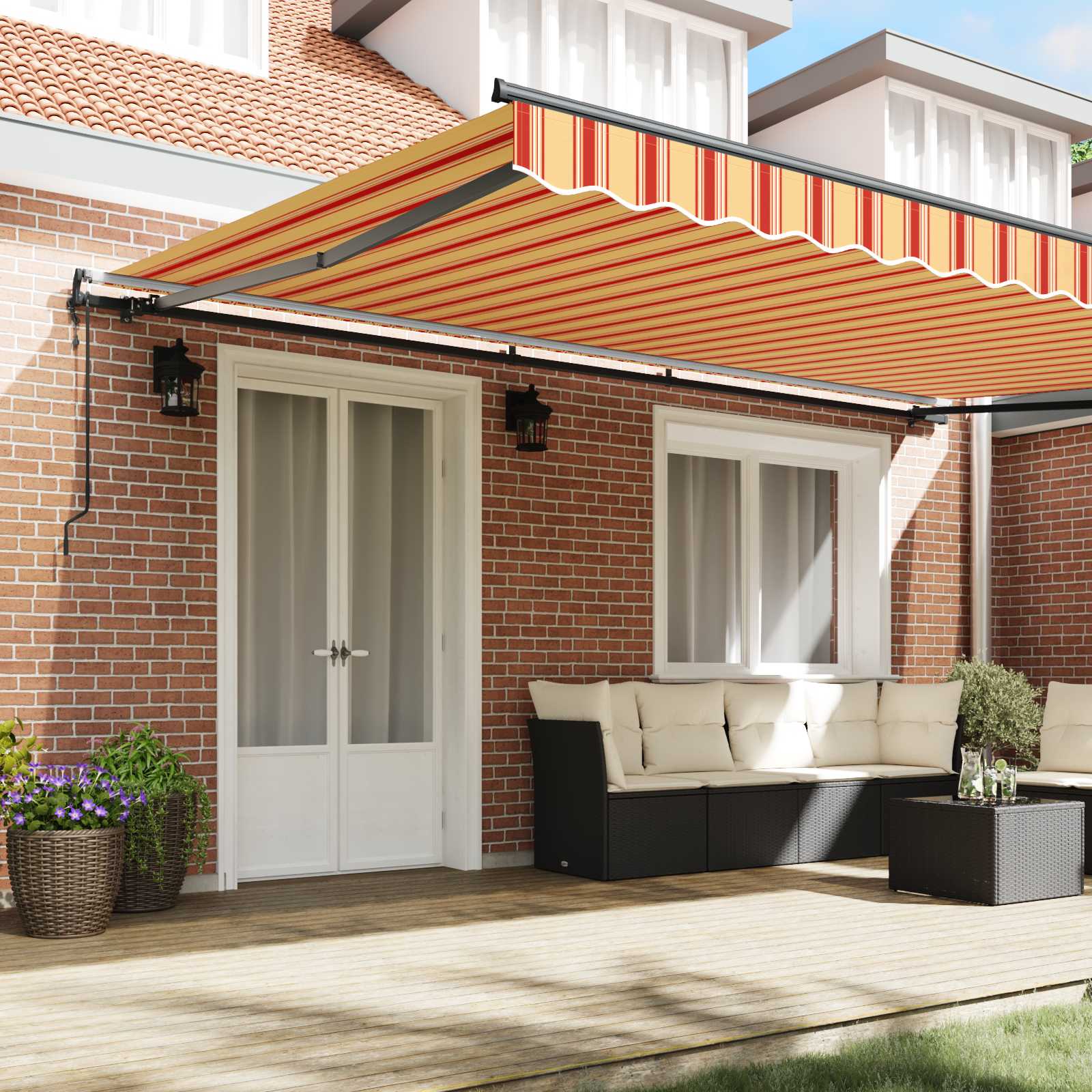 Ištraukiama markizė Geltona ir Oranžinė 500 × 350 cm