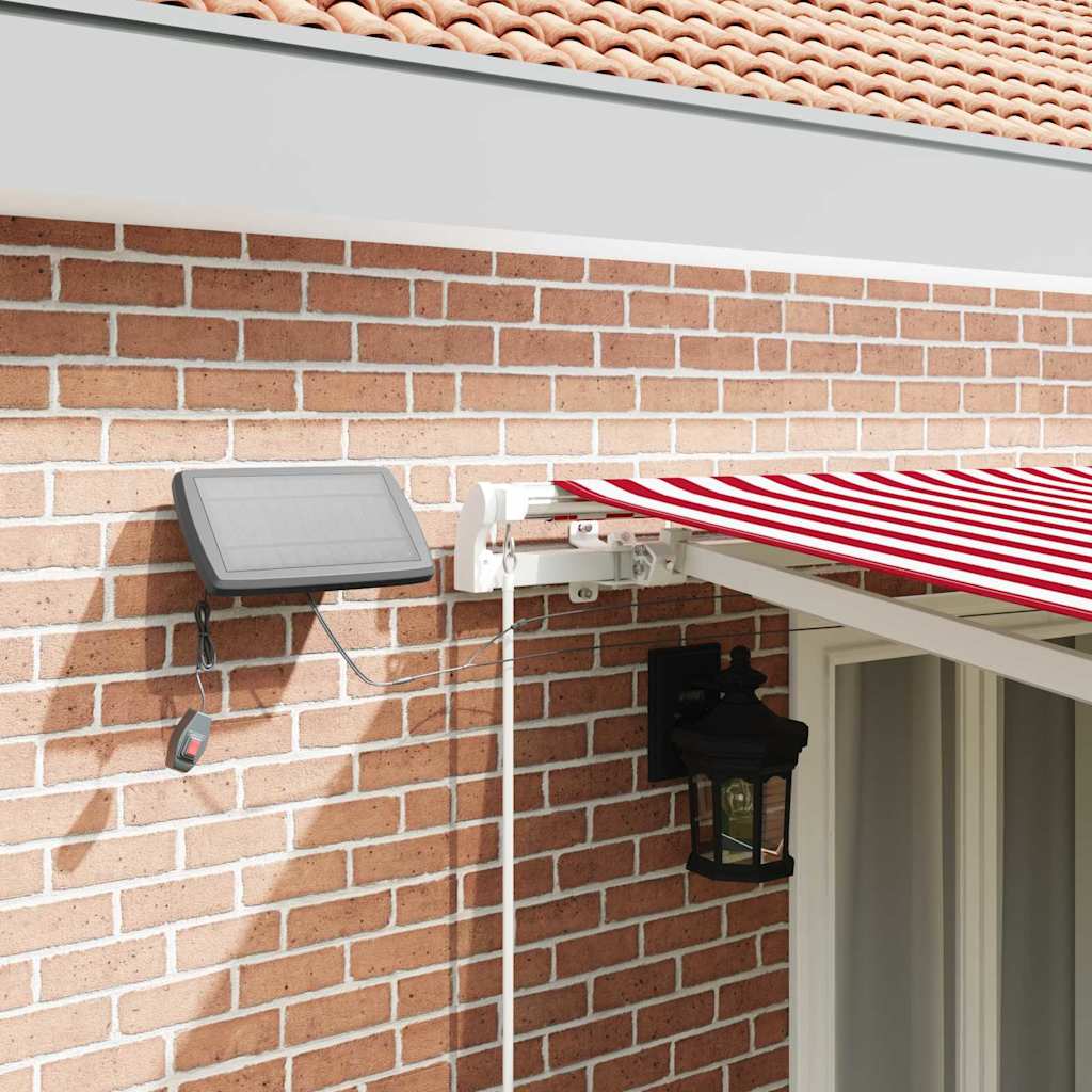 Retractable Awning Red and White 500 x 350 cm