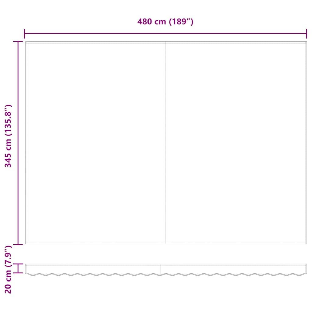 Retractable awning Multi-colored 500 × 350 cm