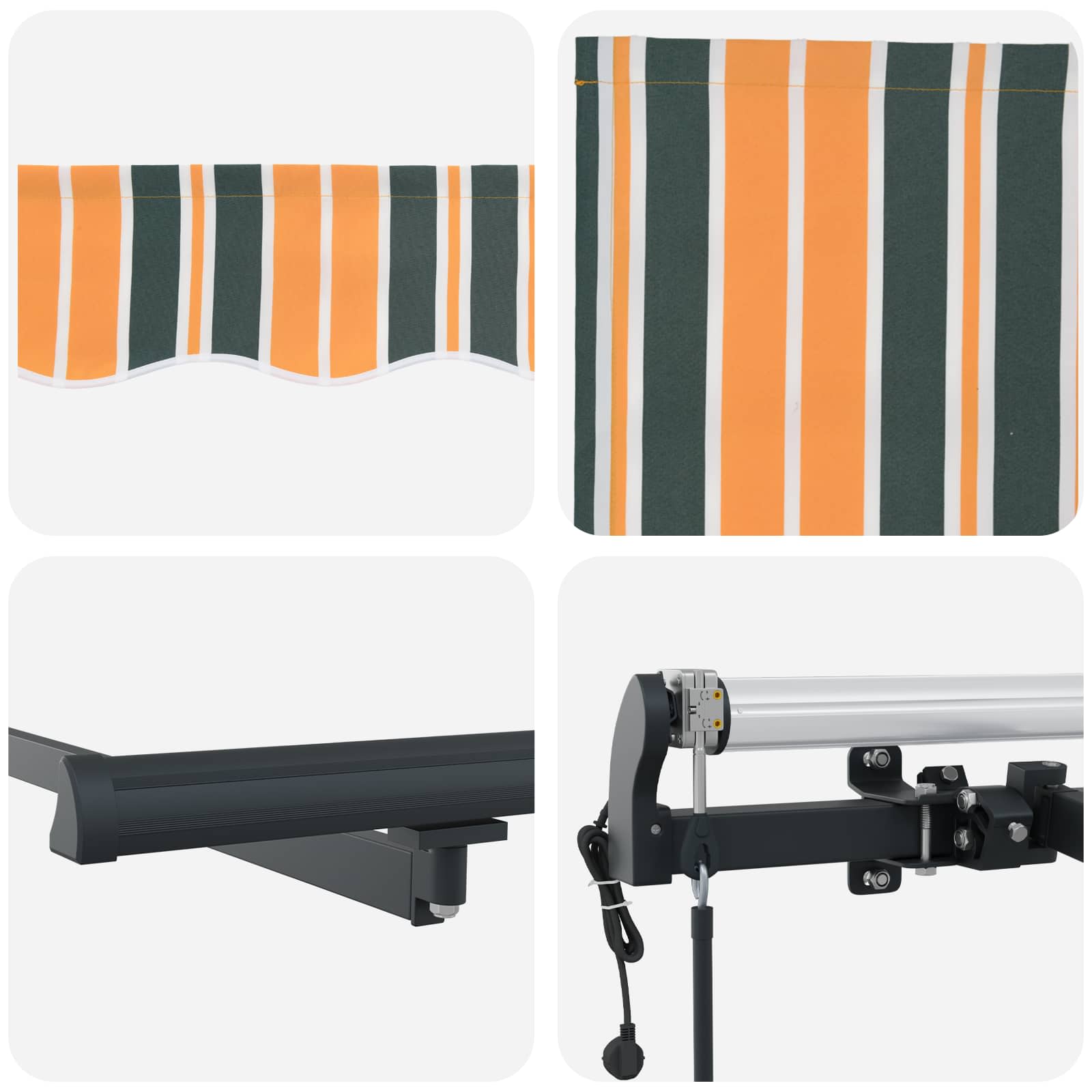 Retractable Awning Green and Yellow 500 x 350 cm
