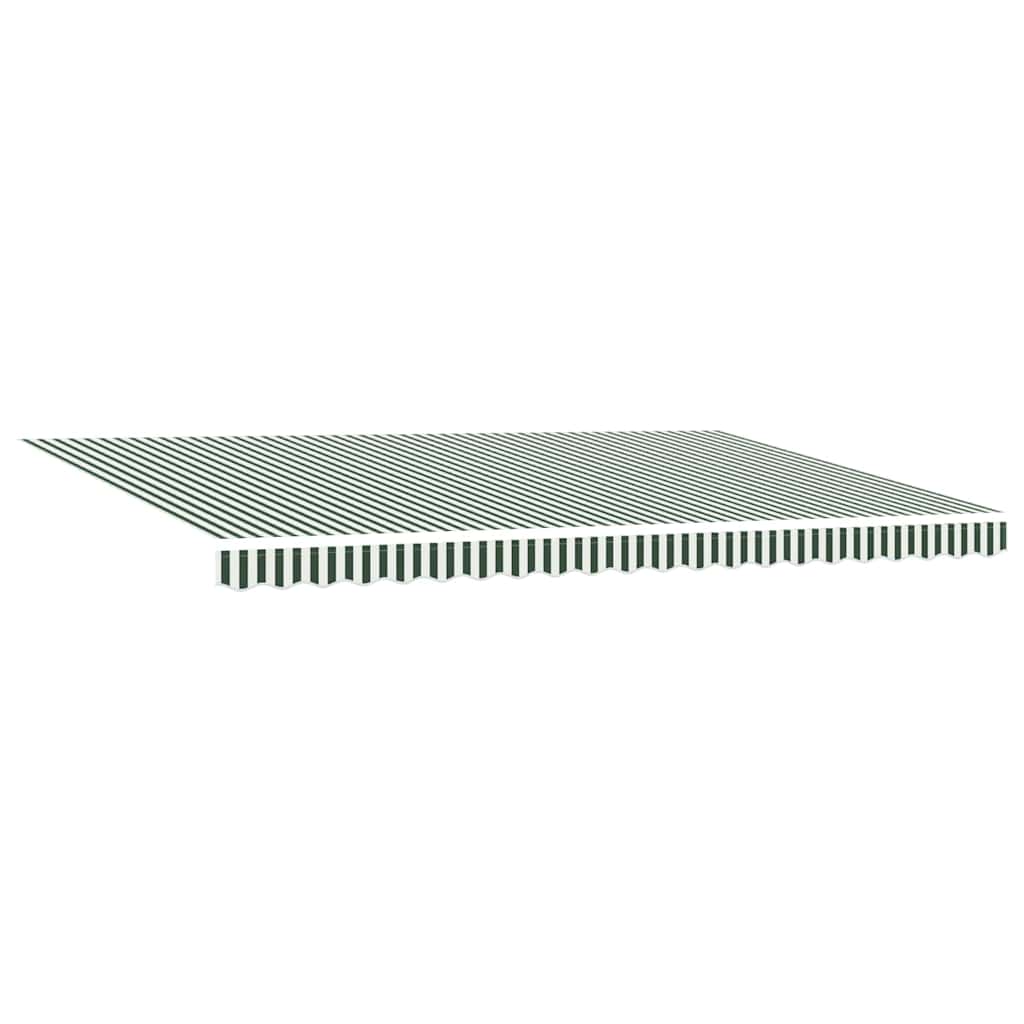 Electric Retractable Awning Green and White 500 × 350 cm