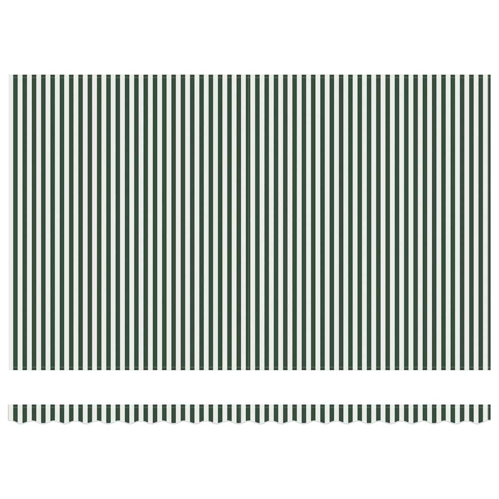 Electric Retractable Awning Green and White 500 × 350 cm