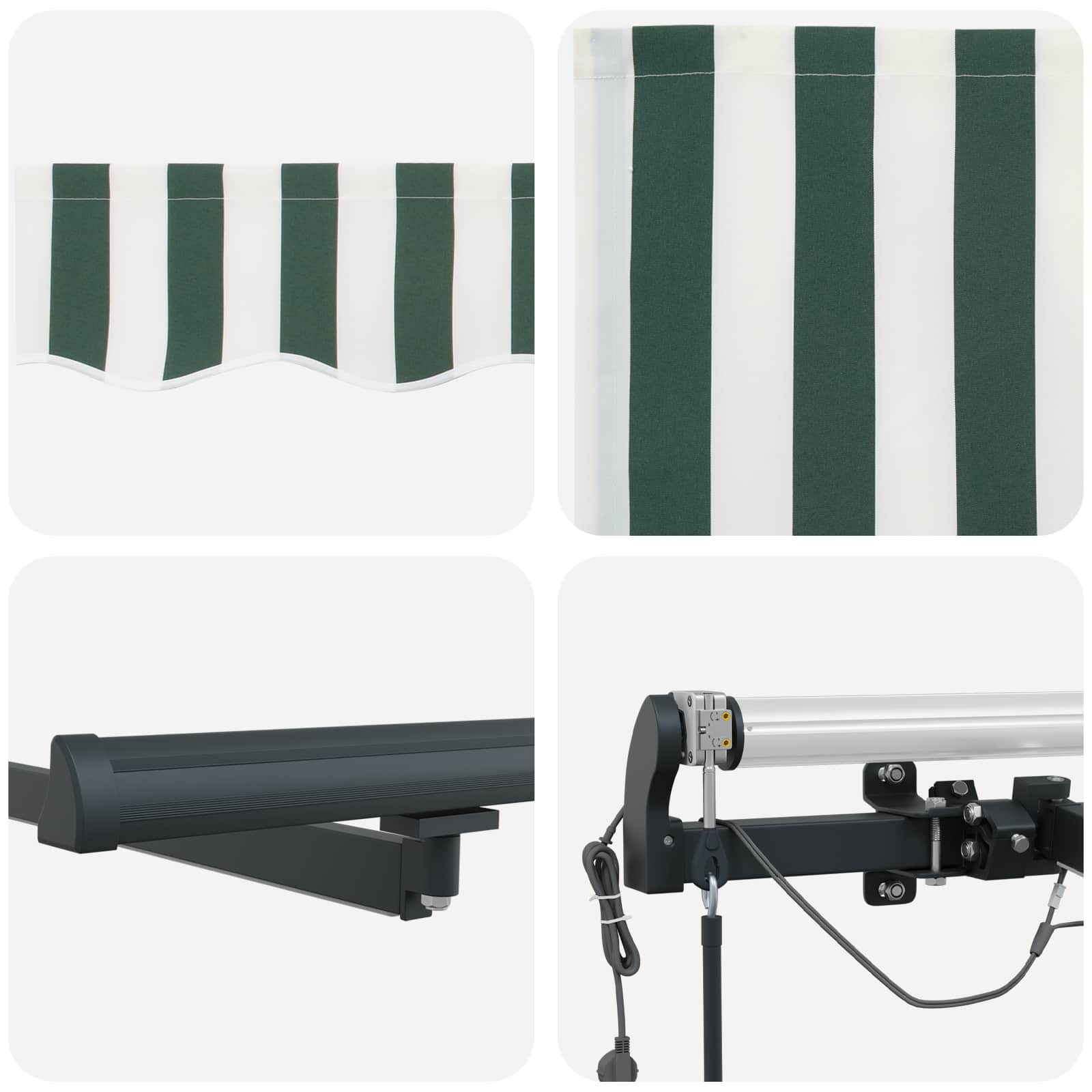 Awning Fabric Green and White 500 x 350 cm Polyester