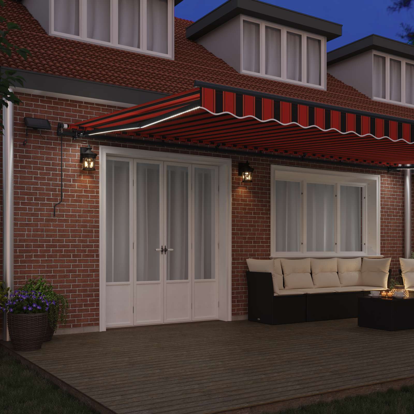 Retractable Awning Orange and Brown 600 × 300 cm Fabric