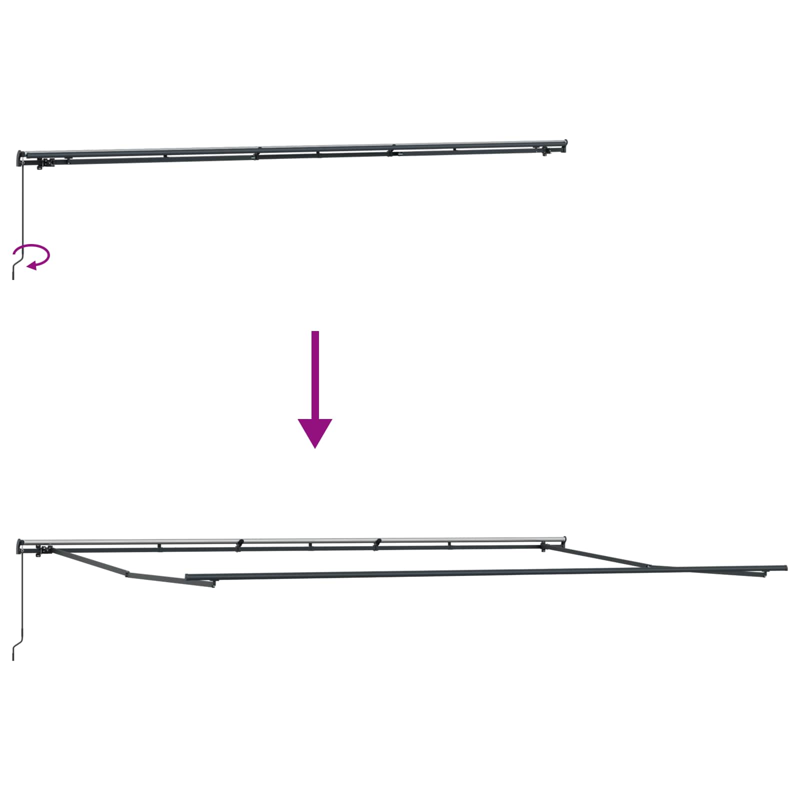 Retractable Awning Sand 600 x 300 cm Polyester and Steel