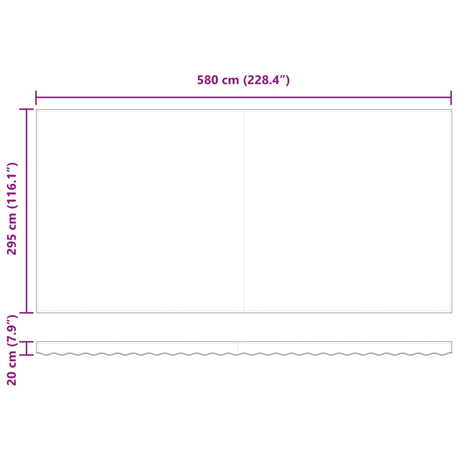 Retractable Awning Sand 600 x 300 cm Polyester and Steel