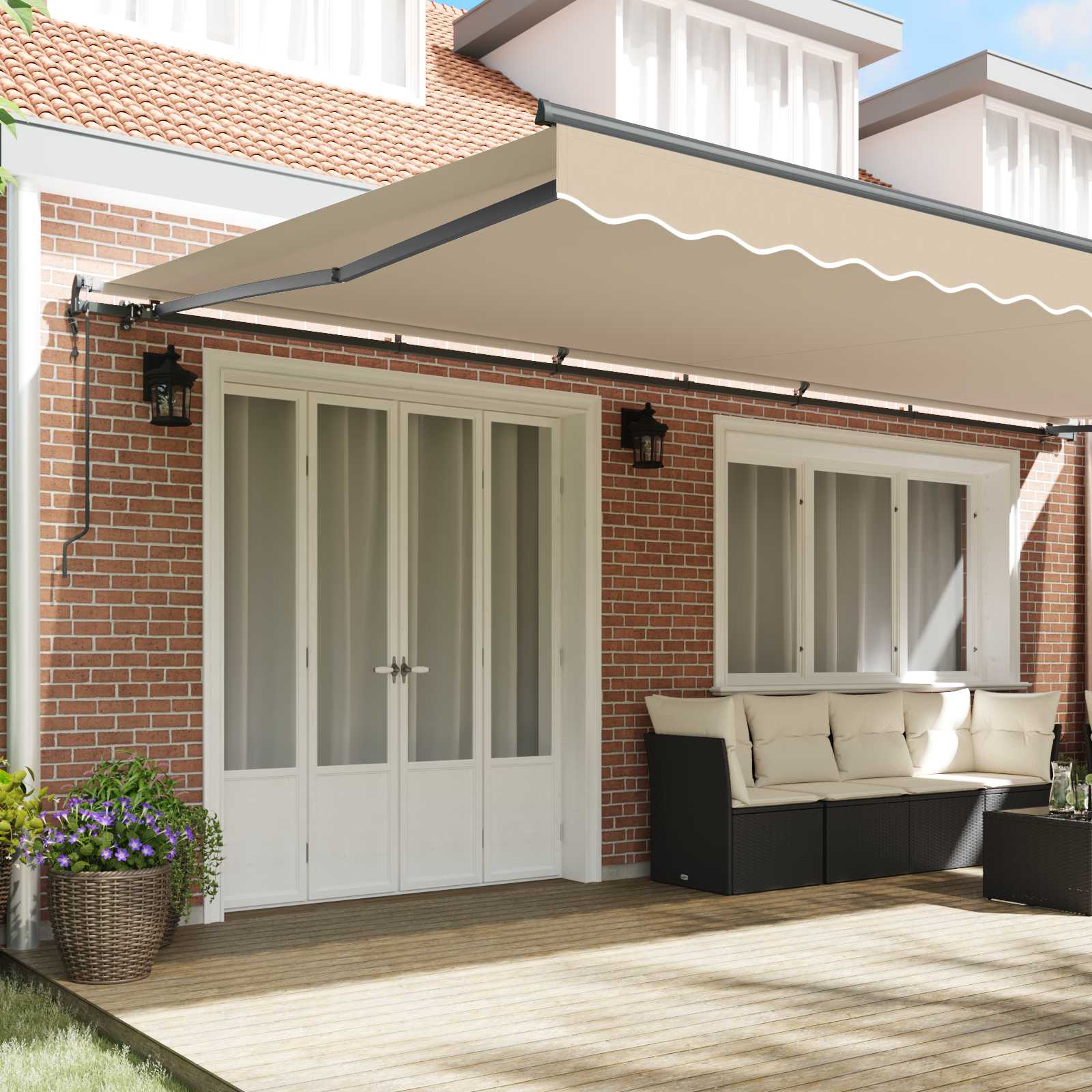 Ištraukiama markizė Smėlio 600 × 300 cm Audinys ir aliuminis