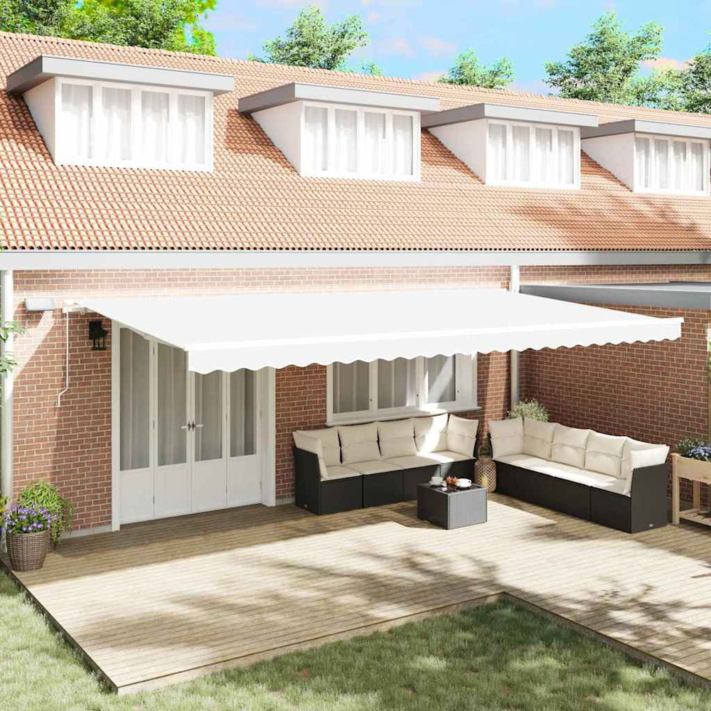Ištraukiama markizė Balta 600 × 300 cm Audinys ir plienas