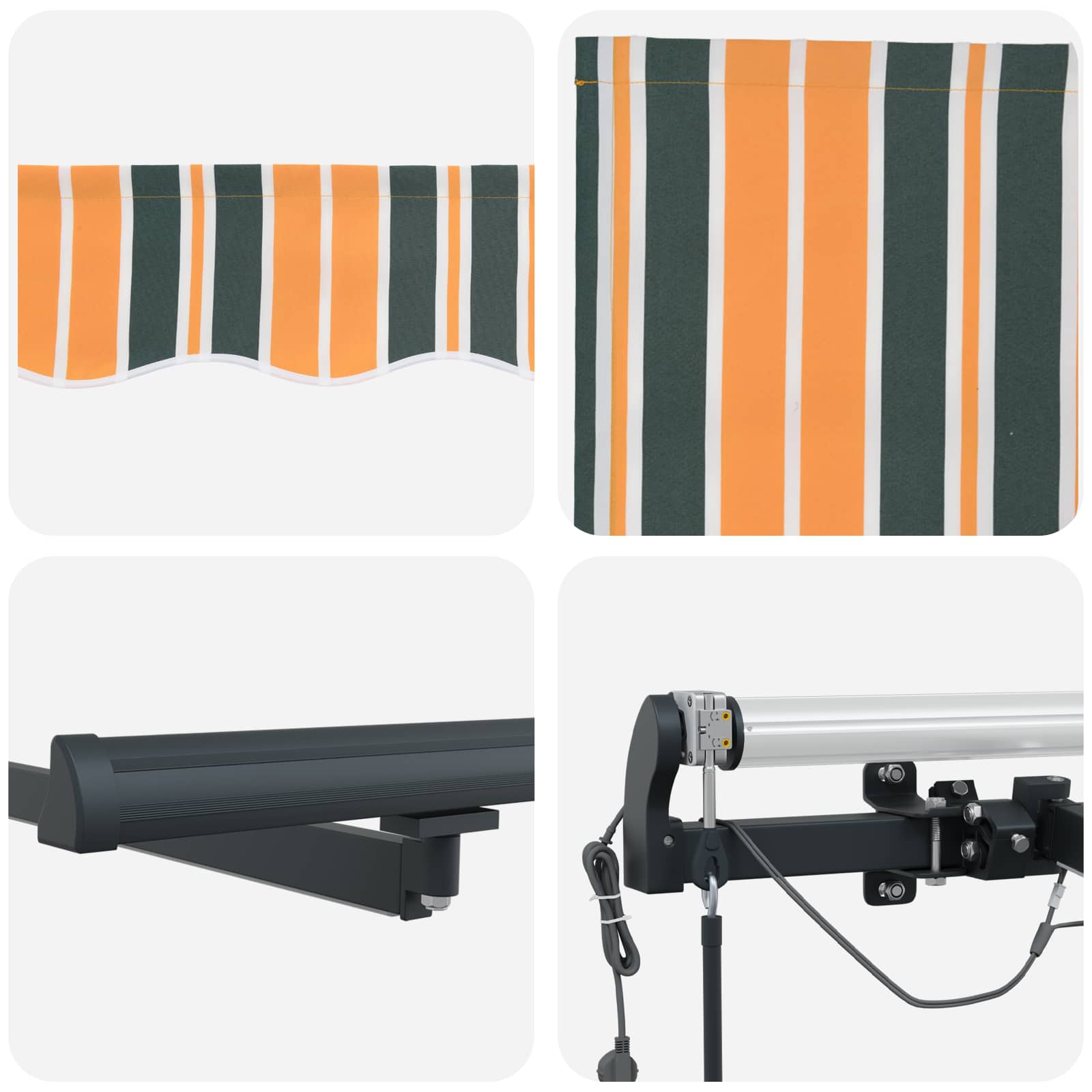 Umbrella Fabric with Green and Yellow 600 x 300 cm Polyester