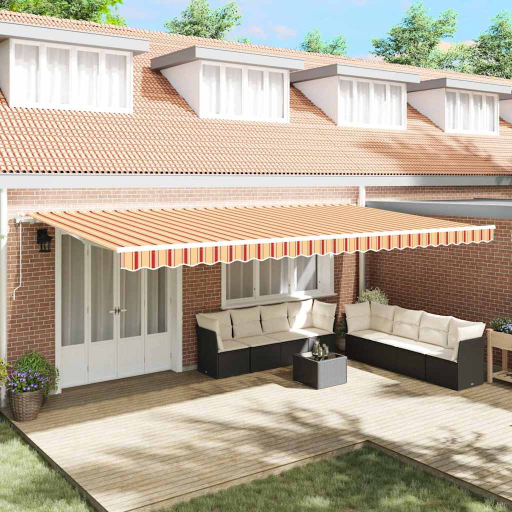 Elektrinė ištraukiama pavėsinė Geltona ir Oranžinė 600 × 350 cm