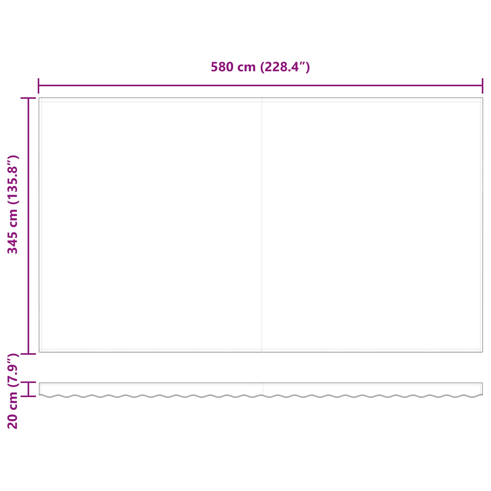 Ištraukiama markizė Geltona ir Oranžinė 600 × 350 cm
