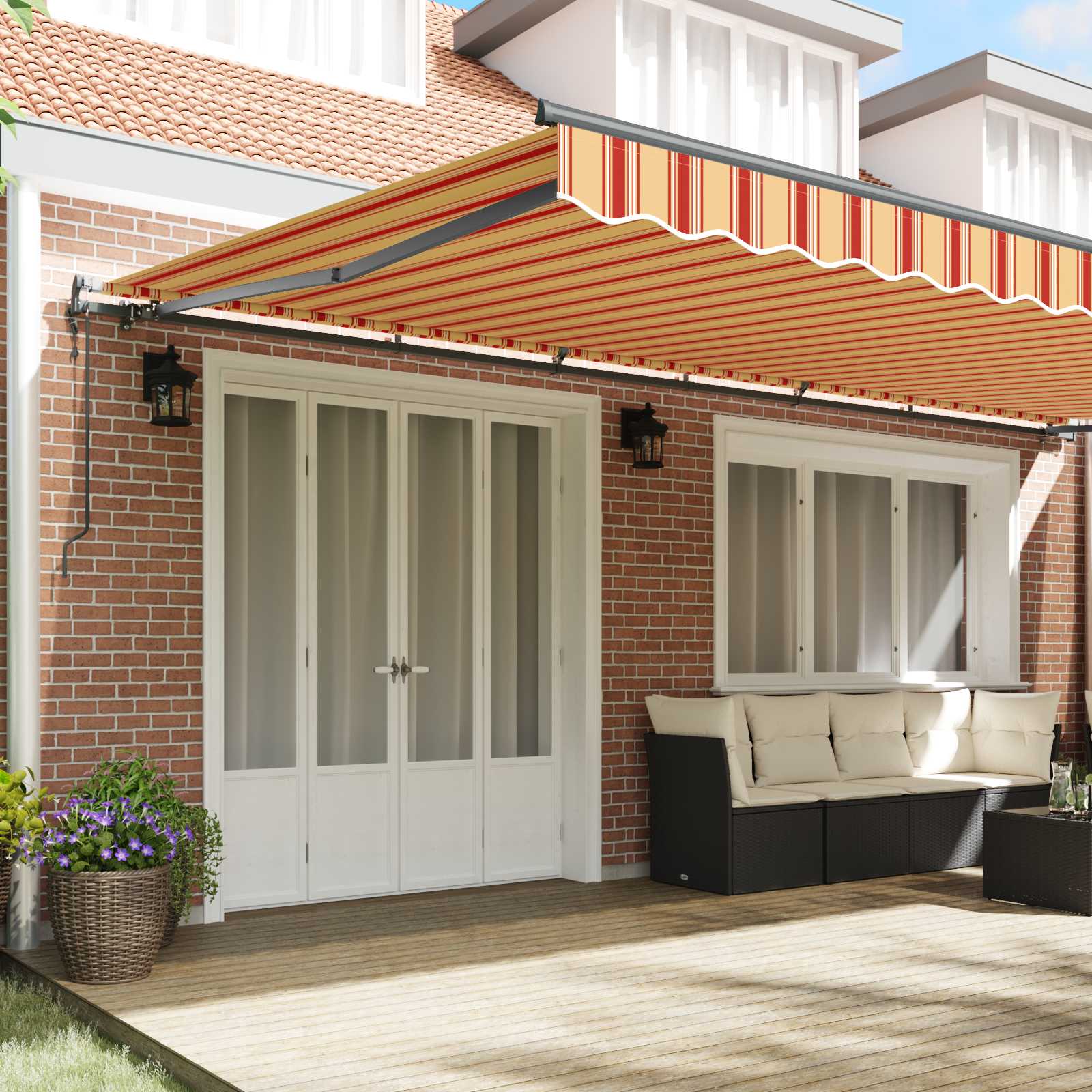 Ištraukiama markizė Geltona ir Oranžinė 600 × 350 cm