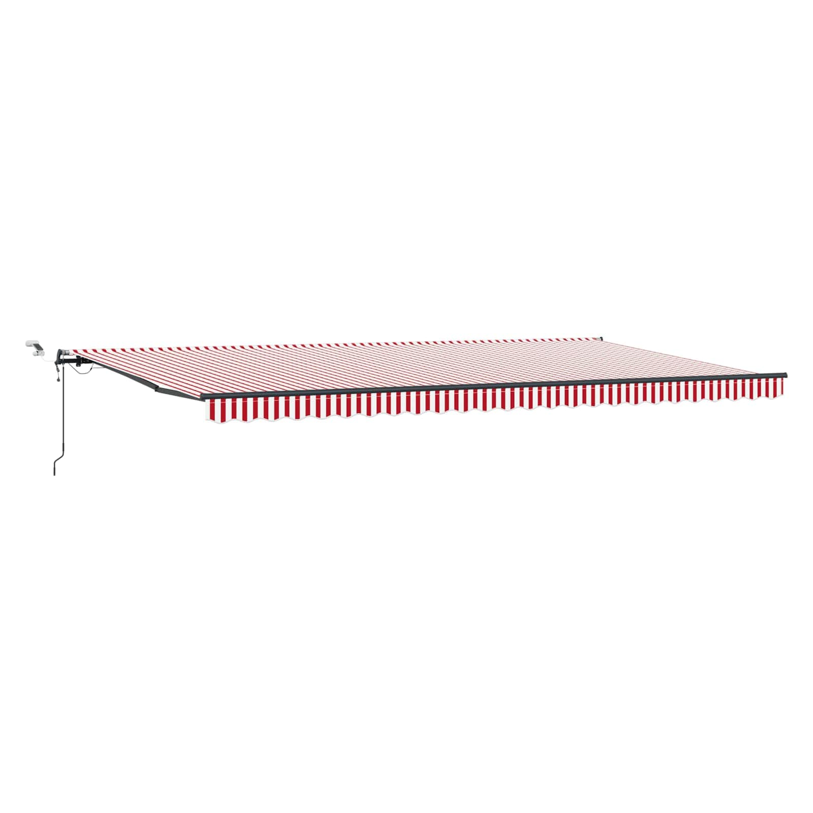 Skėtis Audinys su Raudona ir balta 600 × 350 cm Poliesteris