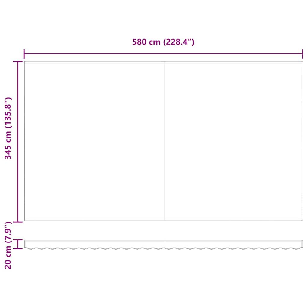 Ištraukiama markizė Dryžuotas Įvairiaspalvis 600 × 350 cm