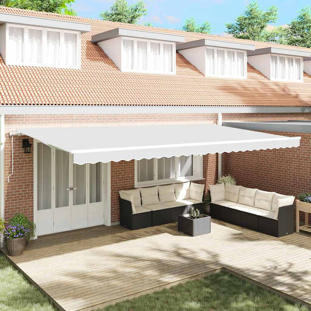 Ištraukiama markizė Balta 600 × 350 cm Audinys ir aliuminis