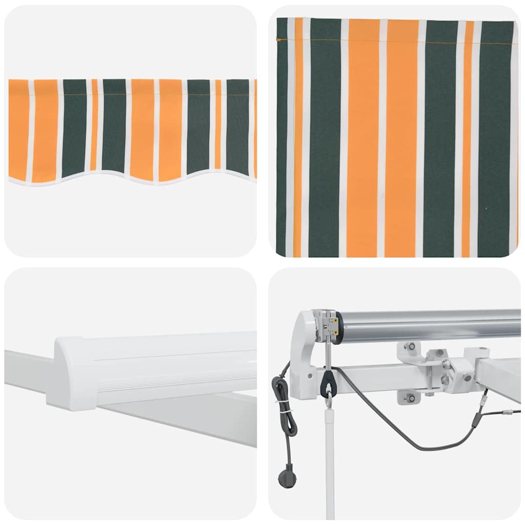 Retractable Awning Green and Yellow 600 x 350 cm