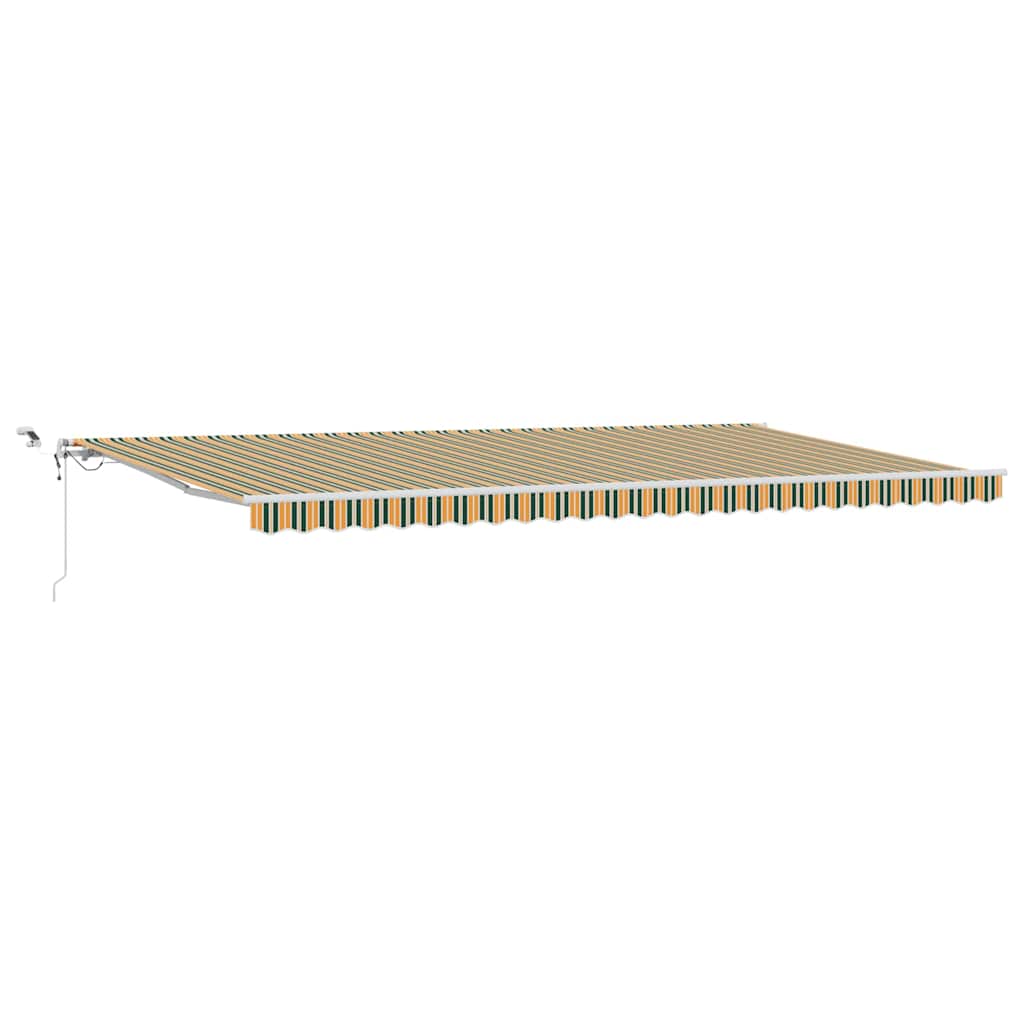 Retractable Awning Green and Yellow 600 x 350 cm
