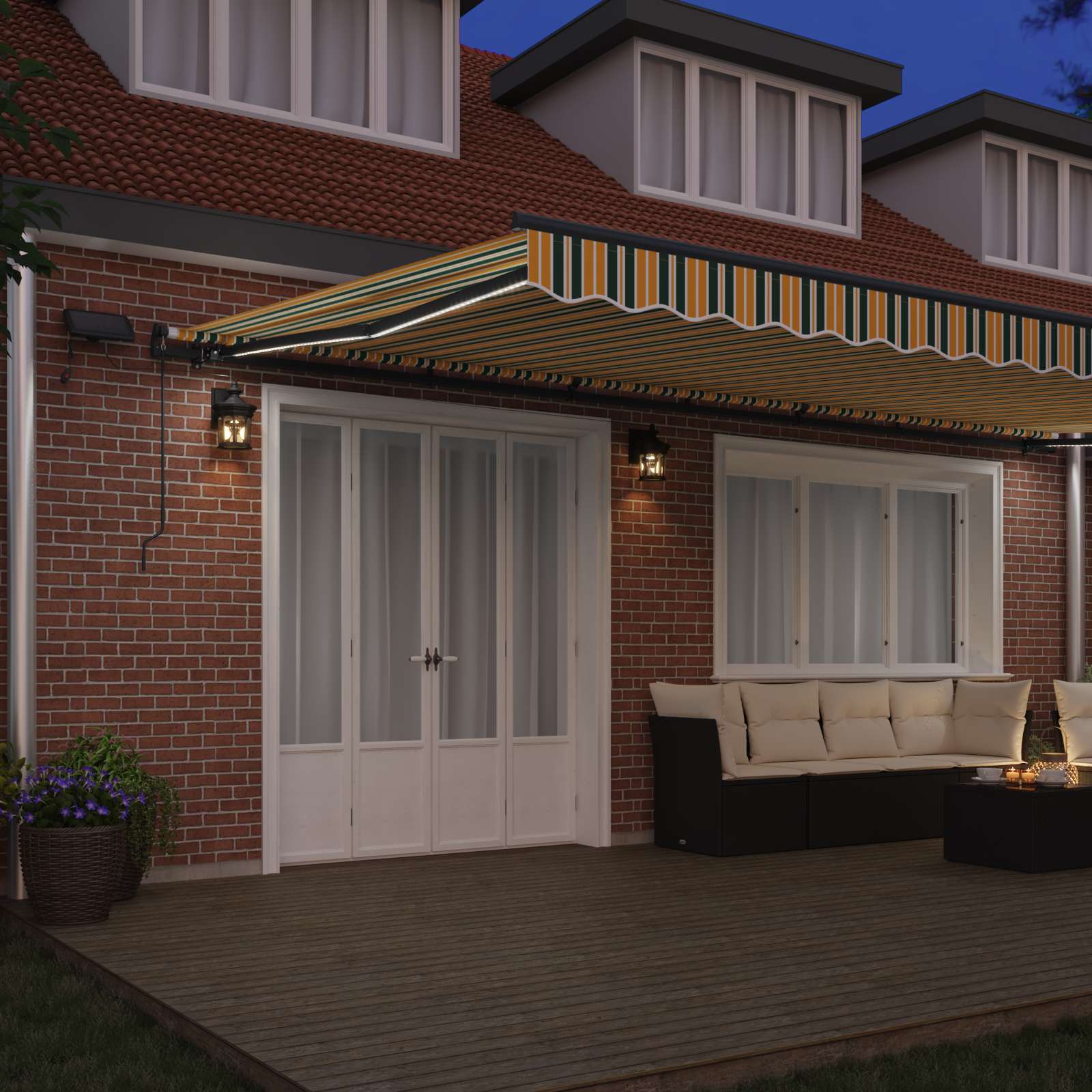 Veramā markīze Zaļa un dzeltena 600 x 350 cm audums