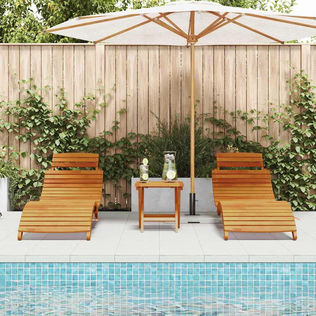 Sun lounger 2 pcs Brown 55 x 184 x 64cm