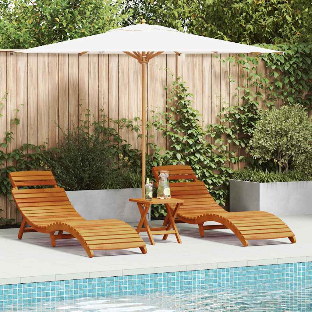 Sun Lounger 2-seater 3 pcs Brown 40 x 40 x 40cm