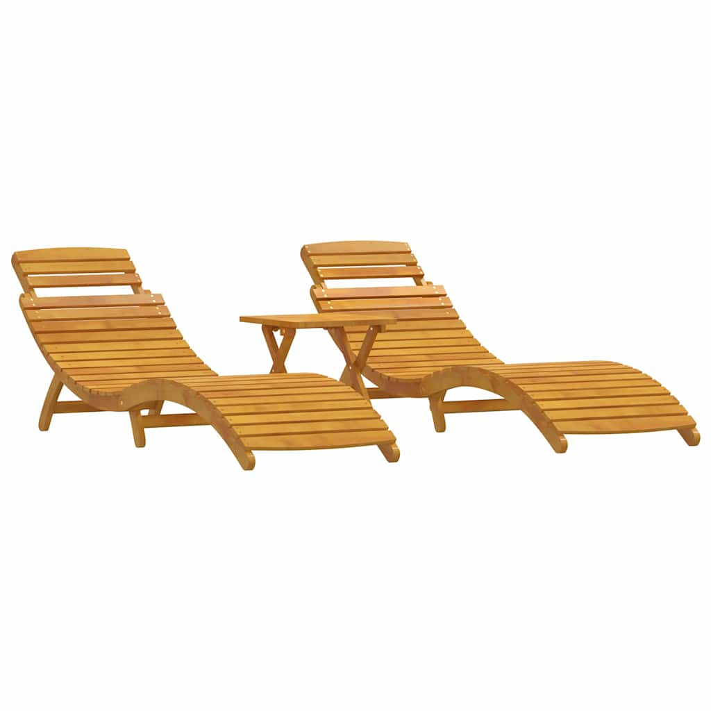 Sun Lounger 2-seater 3 pcs Brown 40 x 40 x 40cm