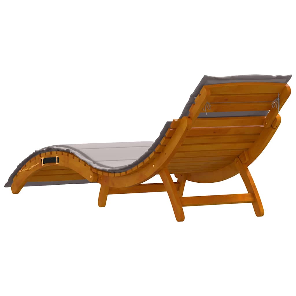 Sun loungers with cushions, 2 pcs., taupe, solid acacia wood